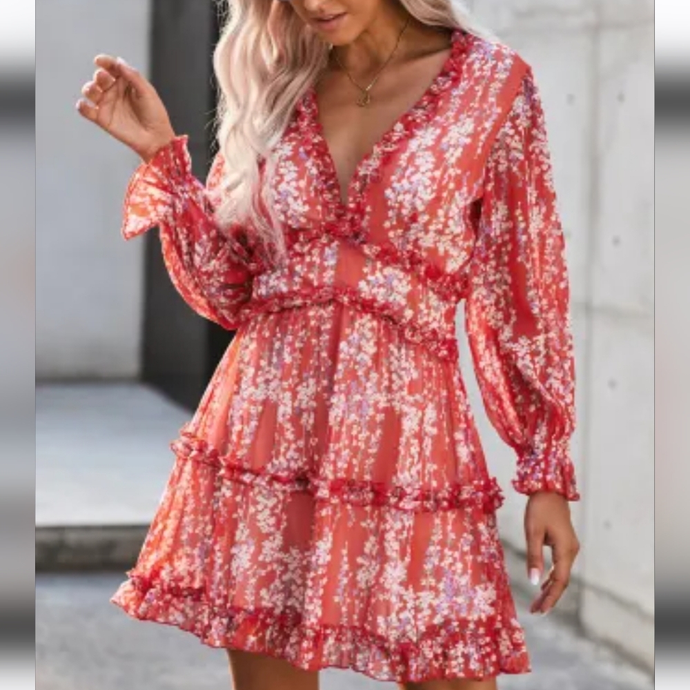 Floral ruffle dress